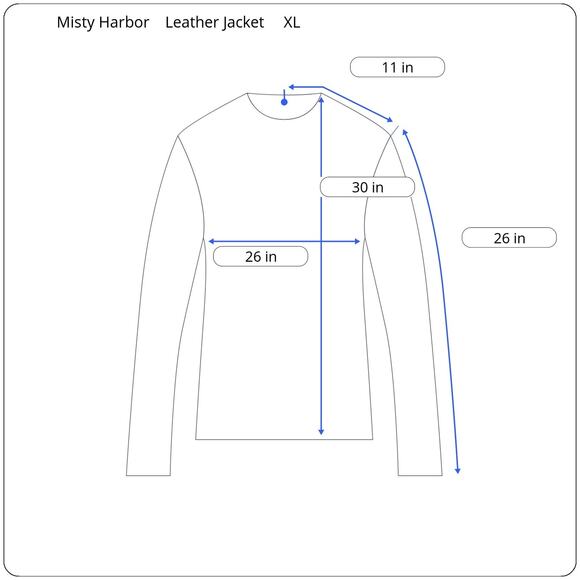 VTG Misty Harbor Leather Jacket Quilted Lining Men's XL Zip Front Pockets - Picture 9 of 9